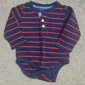 GAP Navy and Red Striped Bodysuit